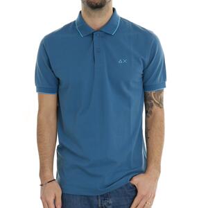 POLO SMALL STRIPE SUN68 PETROLIO